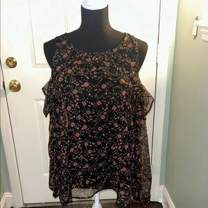 Floral Black and Pink Women's Top